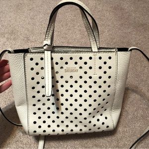 Kate Spade Saturday perforated white crossbody purse